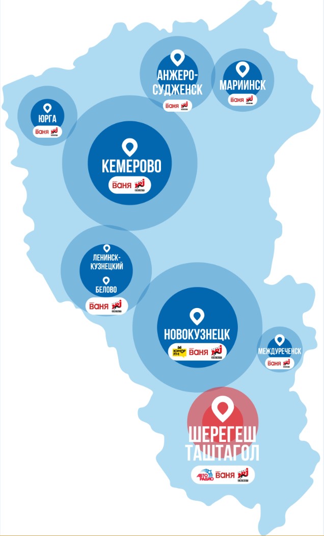 Карта радиостанций Рекламного Агентства Европа
